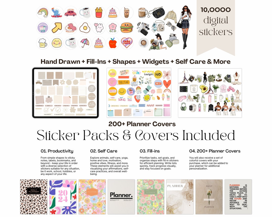 All-in-One Dated Digital Planner 2025-2027 – Daily, Weekly & Monthly Layouts