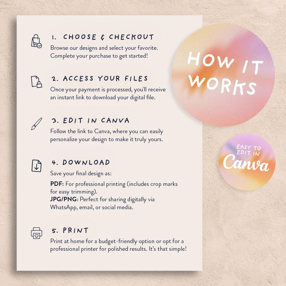 Fun Hand-Drawn Wedding Invite Suite – Editable, Printable & Full of Charm!