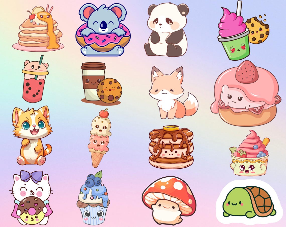 1200+ Cute Digital Sticker Pack – Pre-Cropped PNGs for GoodNotes, iPad & Daily Icons