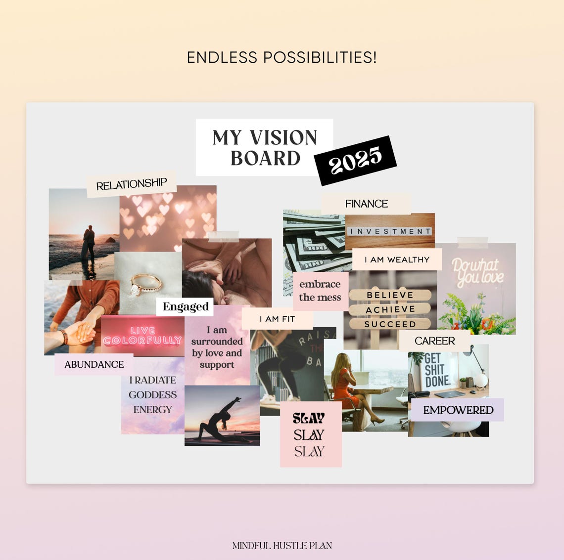 Digital Vision - Board Materials Kit – Editable Templates for Goal Planning