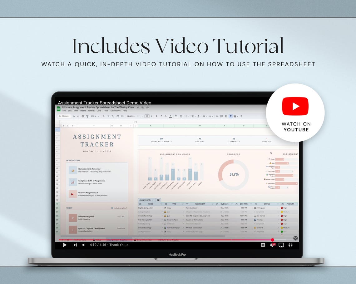 Digital Tracking Table – Editable Progress & Habit Tracker Dashboard