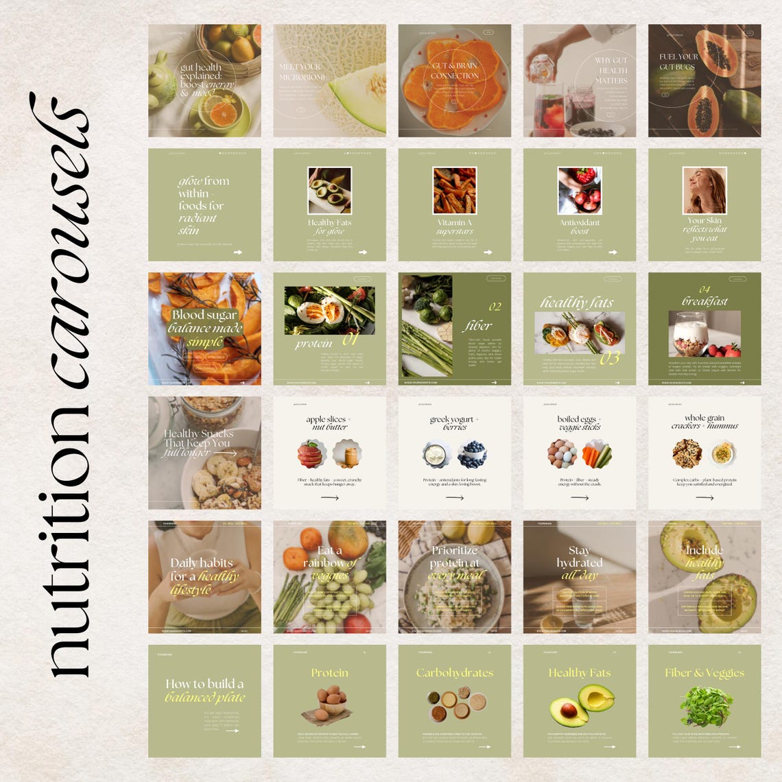 1,000 Instagram Templates for Nutrition Coaches – Editable Social Media Kit