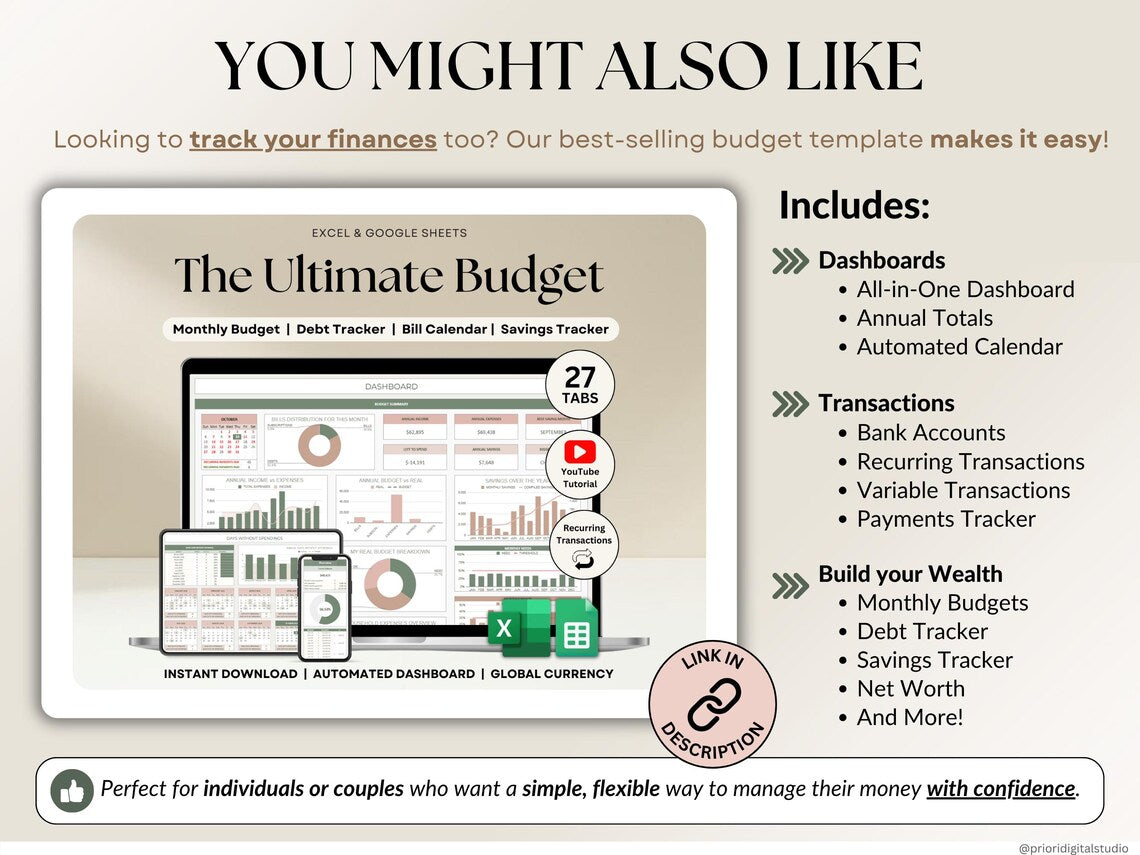 Social Media Content Planner – Editable Digital Download for Creators