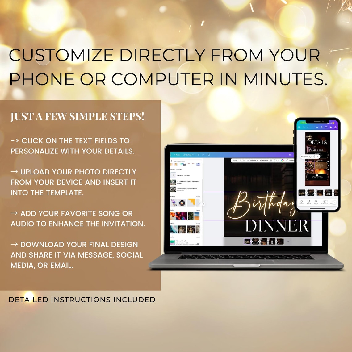 Animated New Year Invitation Template – Digital Editable Video Greeting