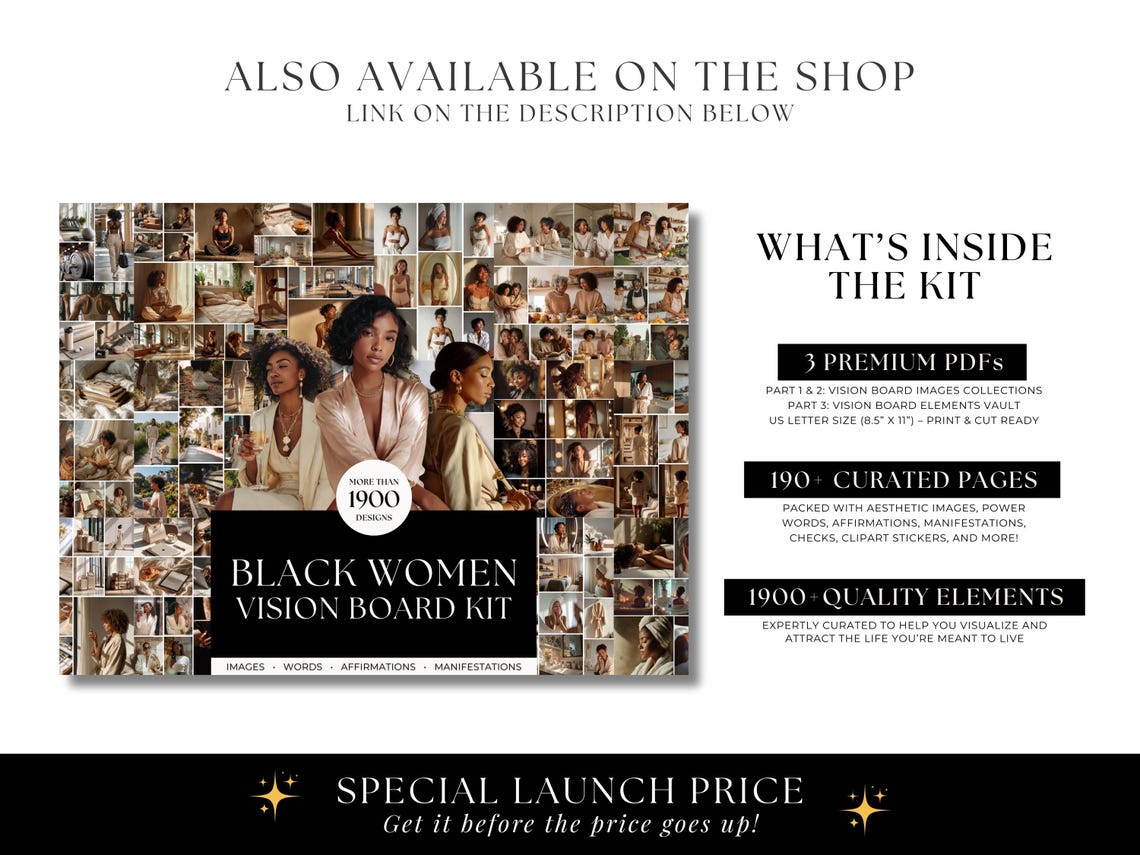 2026 Vision Board & Manifestation Kit – Printable & Digital Goal Setting Pack