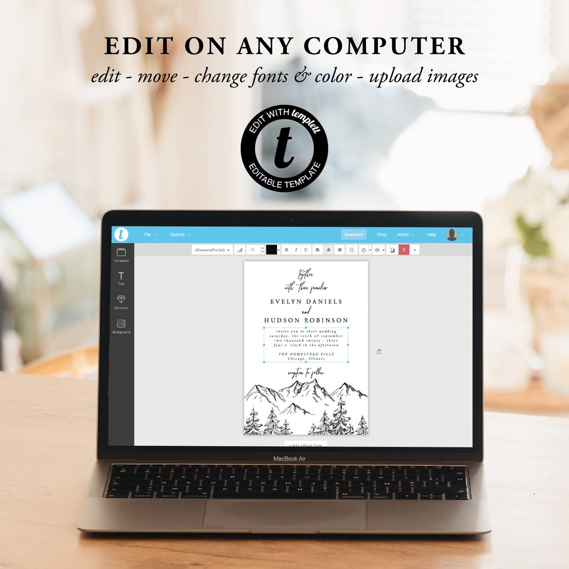 Modern Minimalist Wedding Seating Chart | Editable Template | Instant Download