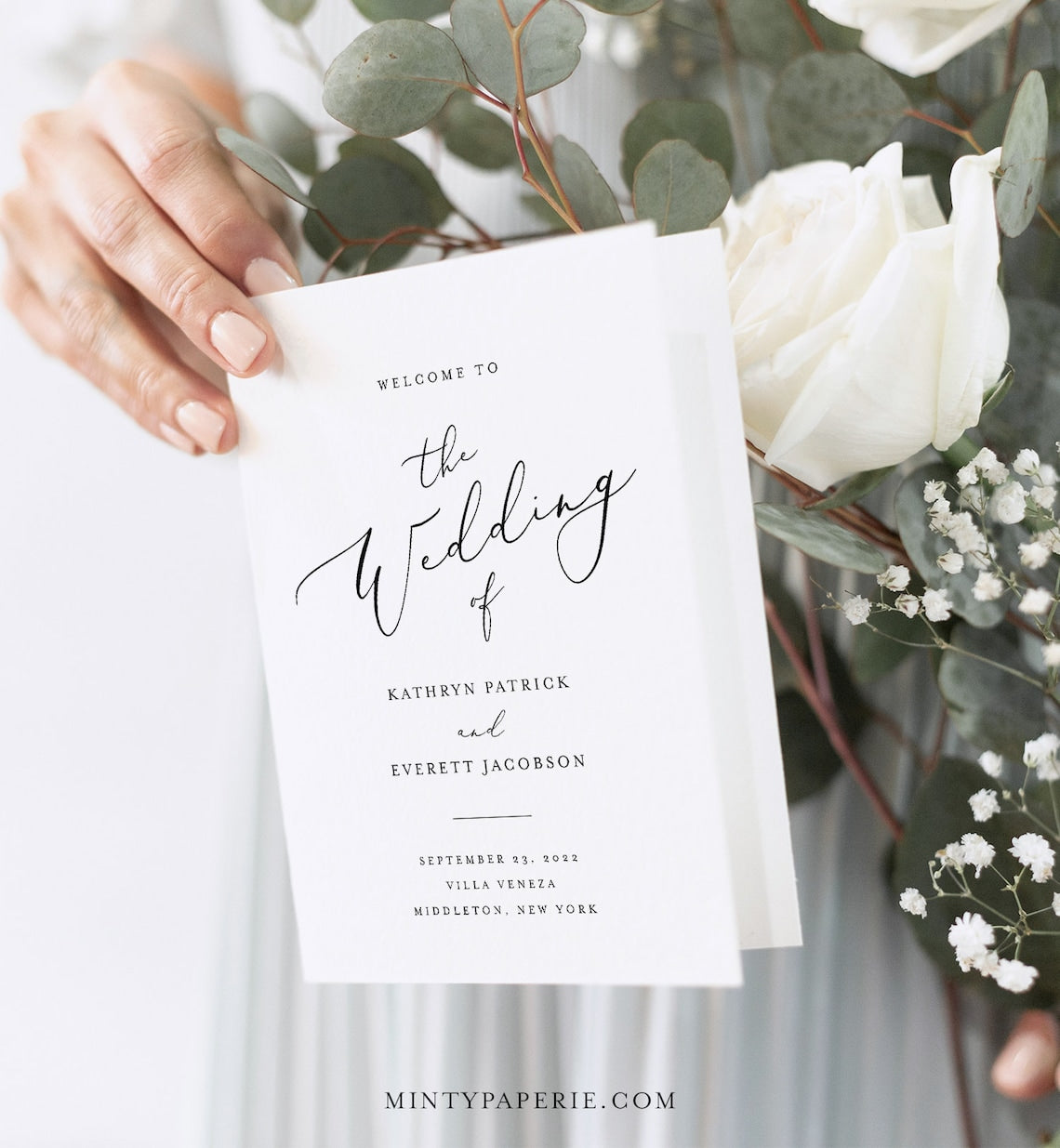 Minimalist Wedding Program | Editable Download