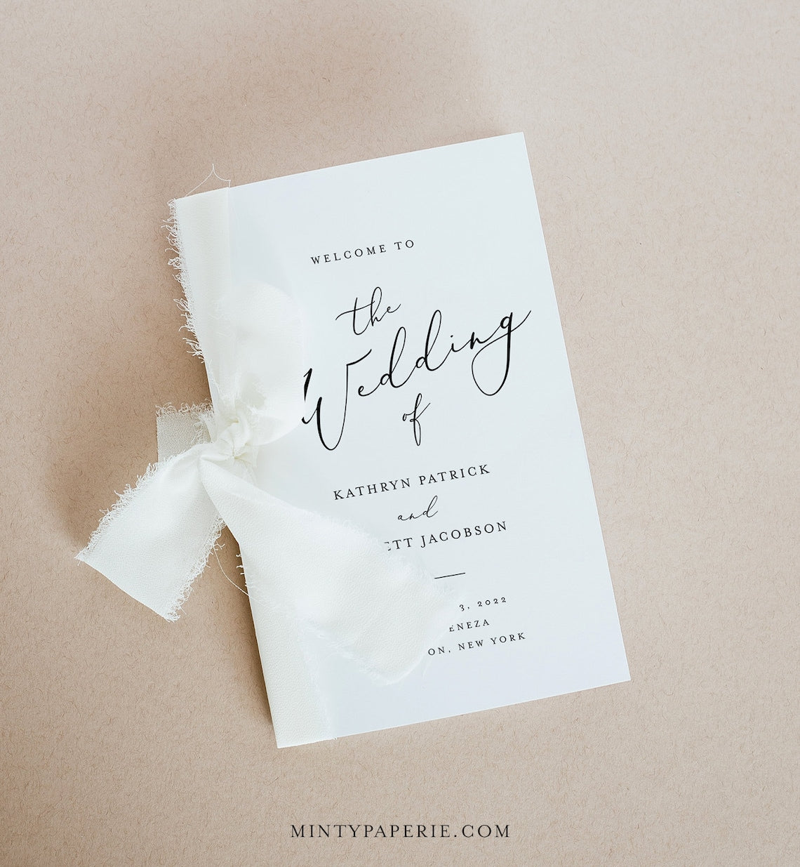 Minimalist Wedding Program | Editable Download