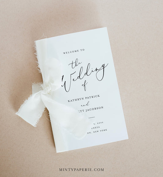 Minimalist Wedding Program | Editable Download