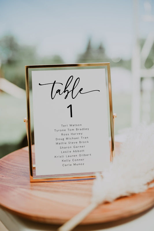 Modern Minimalist Wedding Seating Chart | Editable Template | Instant Download