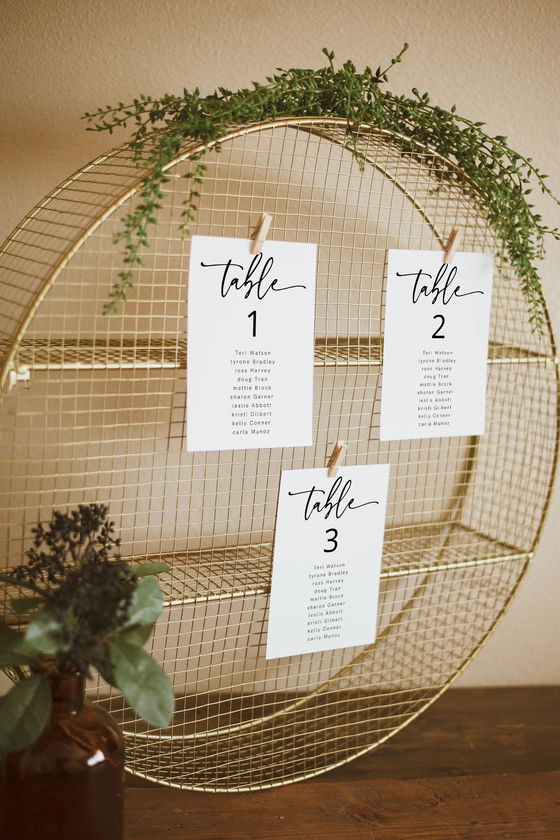 Modern Minimalist Wedding Seating Chart | Editable Template | Instant Download