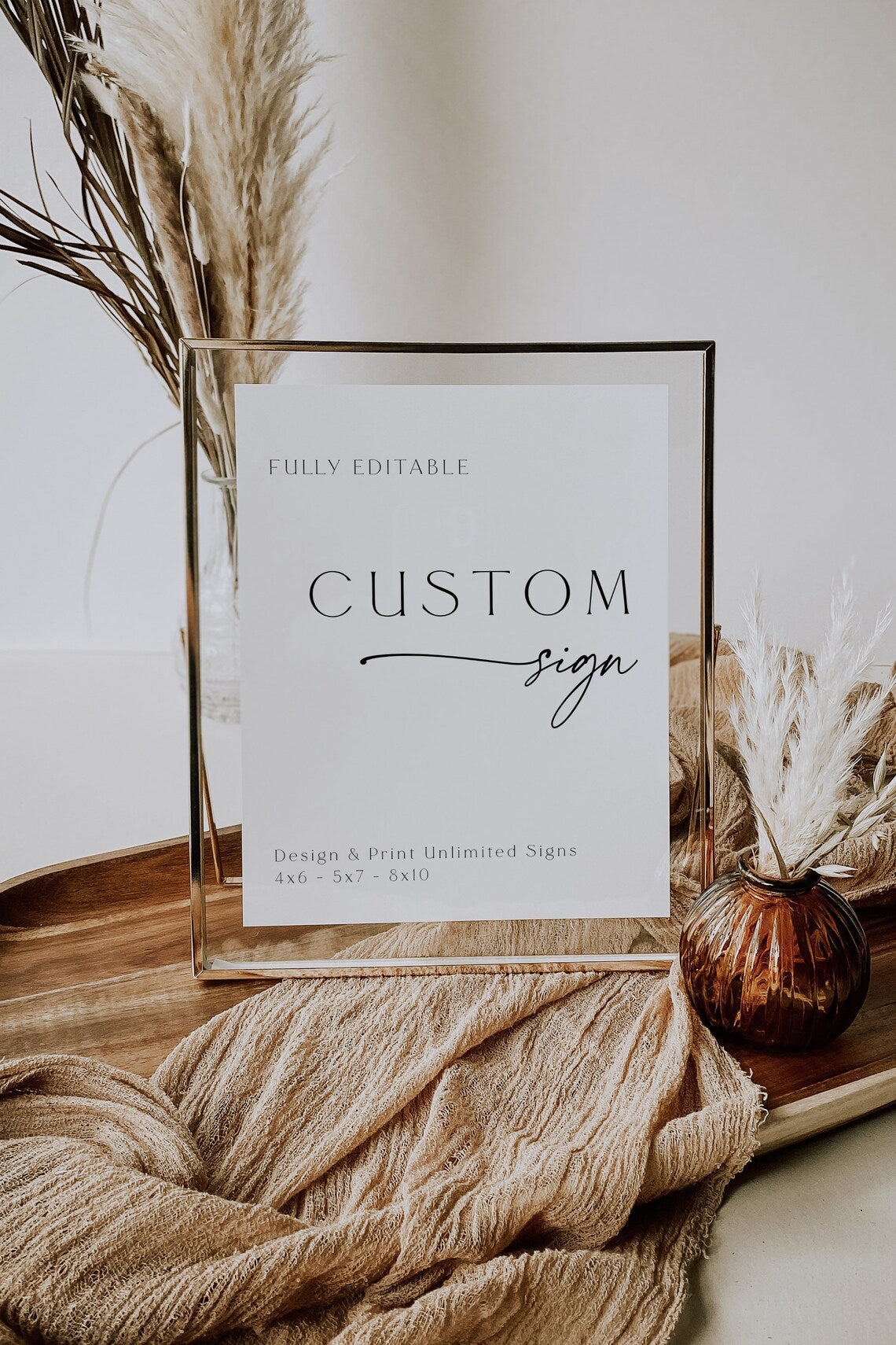 Minimalist Custom Sign Template | Modern Wedding & Shower | Editable 4x6, 5x7, 8x10 | Instant Download