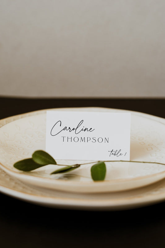 Minimalist Wedding Place Card | Editable Template | Modern Calligraphy