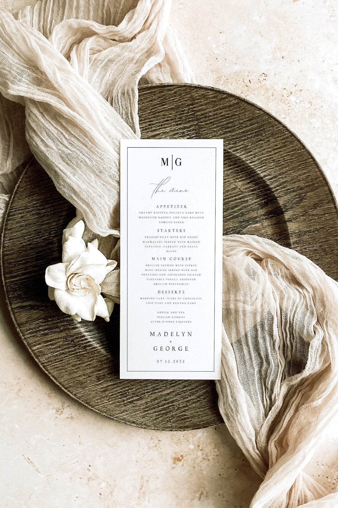Minimalist Wedding Menu | Modern Script | Editable & Printable | DIY Reception