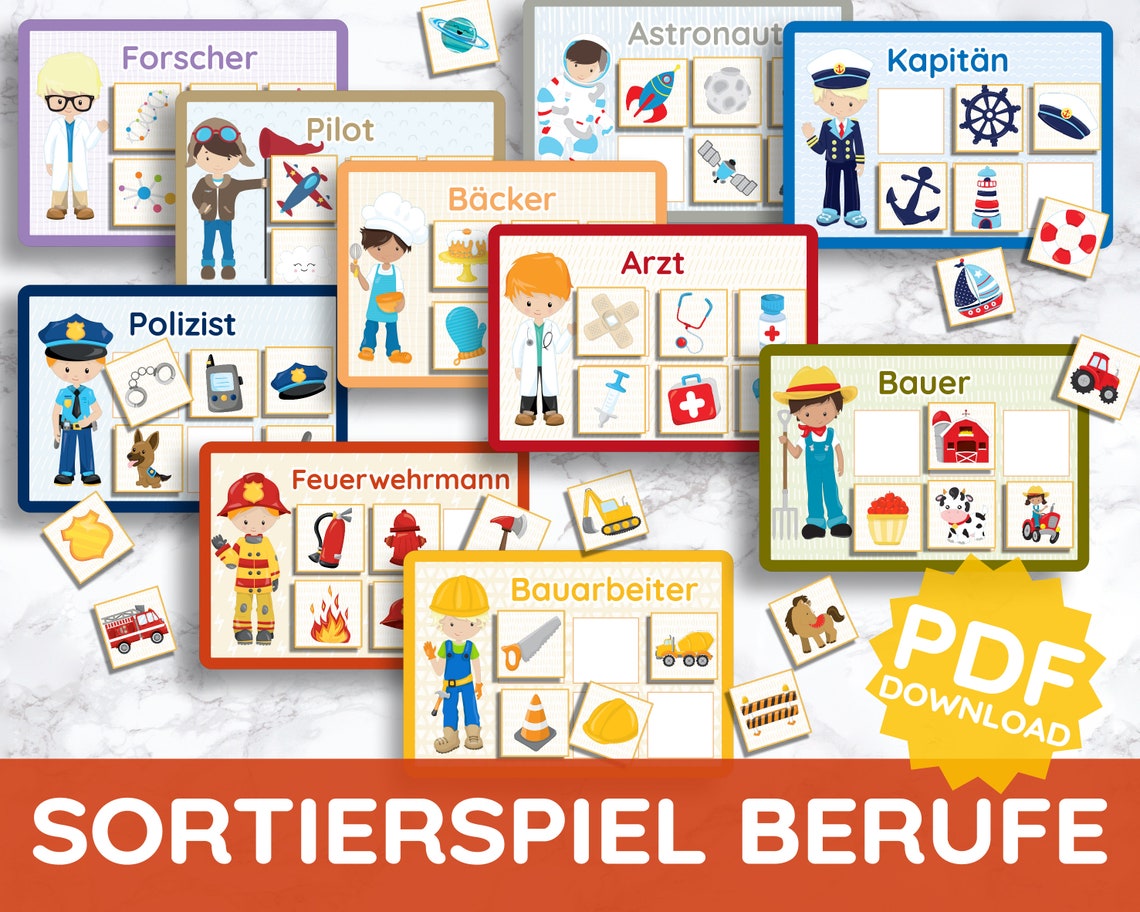 Professions & Characteristics Cards – Digital Download Educational Set