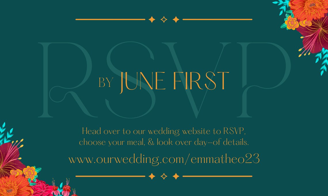 Luxury Gemstone Wedding Invite | Customizable Floral Stationery