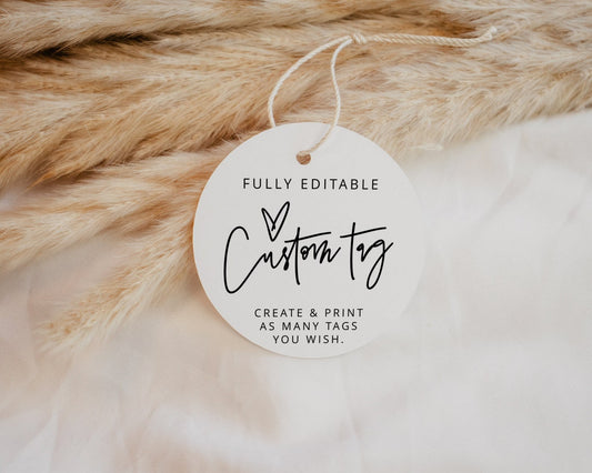 Editable Round Tags | Instant Download | Custom Template