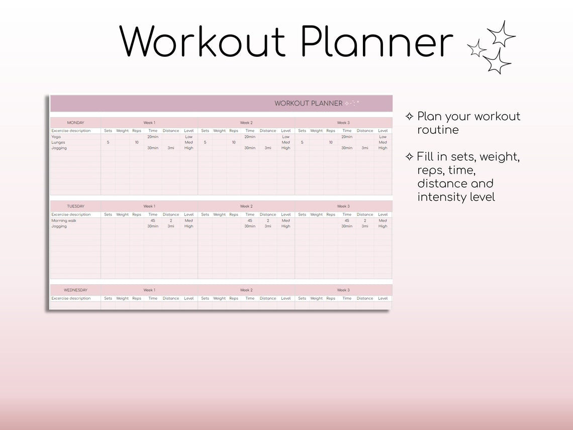 Fitness & Weight-Loss Tracker Spreadsheet – Editable Google Sheets / Excel