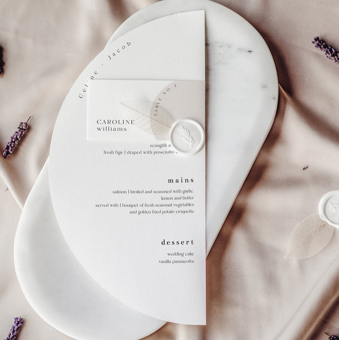 Modern Boho Arch Menu & Place Card Template | Canva Wedding | Instant Download