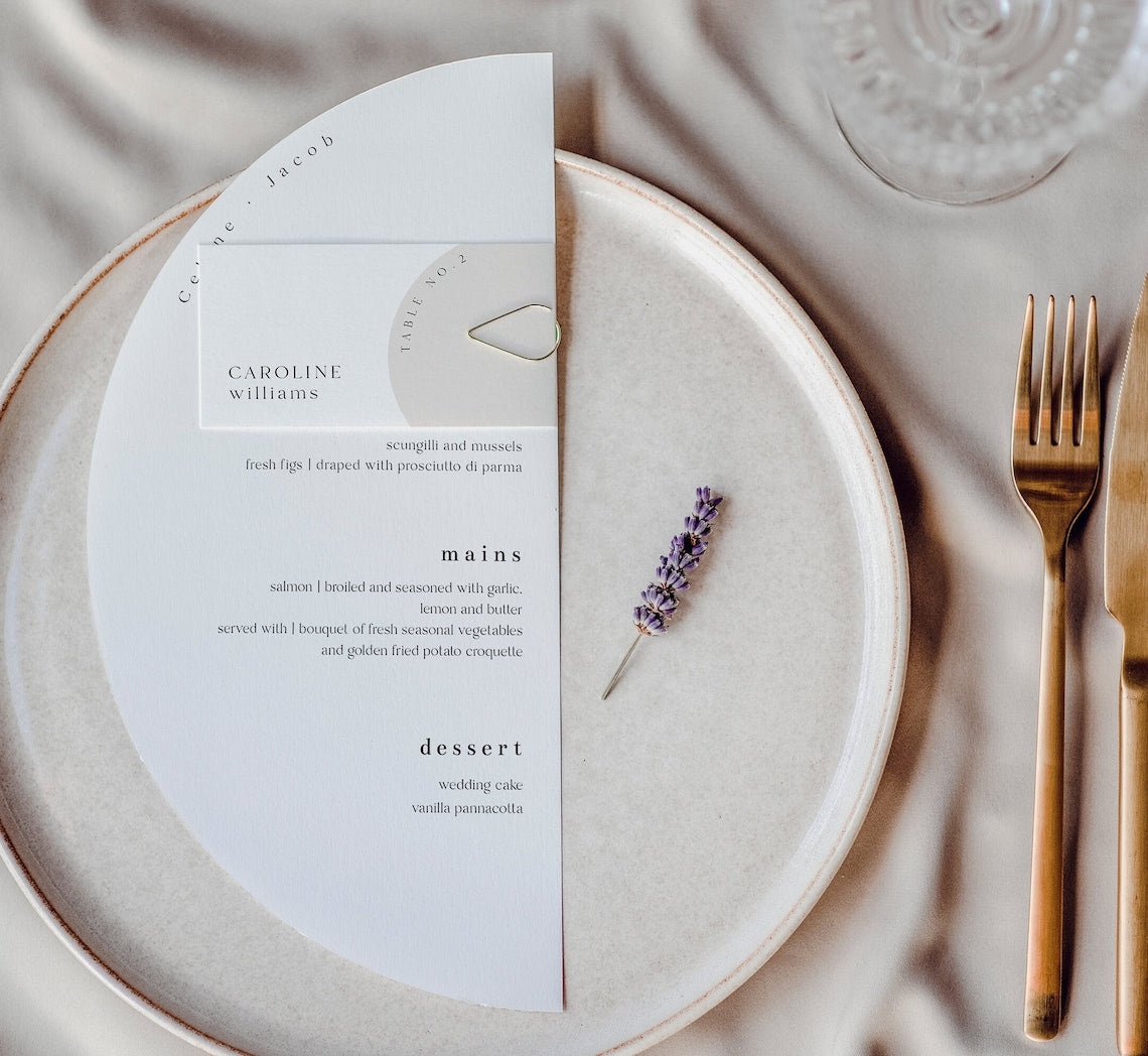 Modern Boho Arch Menu & Place Card Template | Canva Wedding | Instant Download