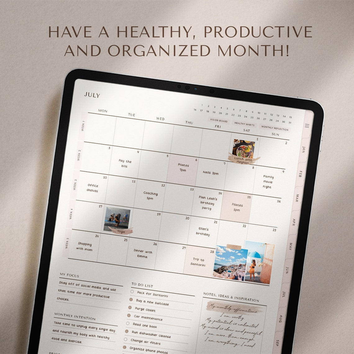 “All-in-One ‘That Girl’ Digital Planner – Undated Edition for Daily, Weekly & Monthly Focus”