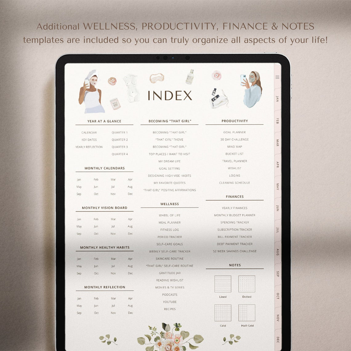 “All-in-One ‘That Girl’ Digital Planner – Undated Edition for Daily, Weekly & Monthly Focus”