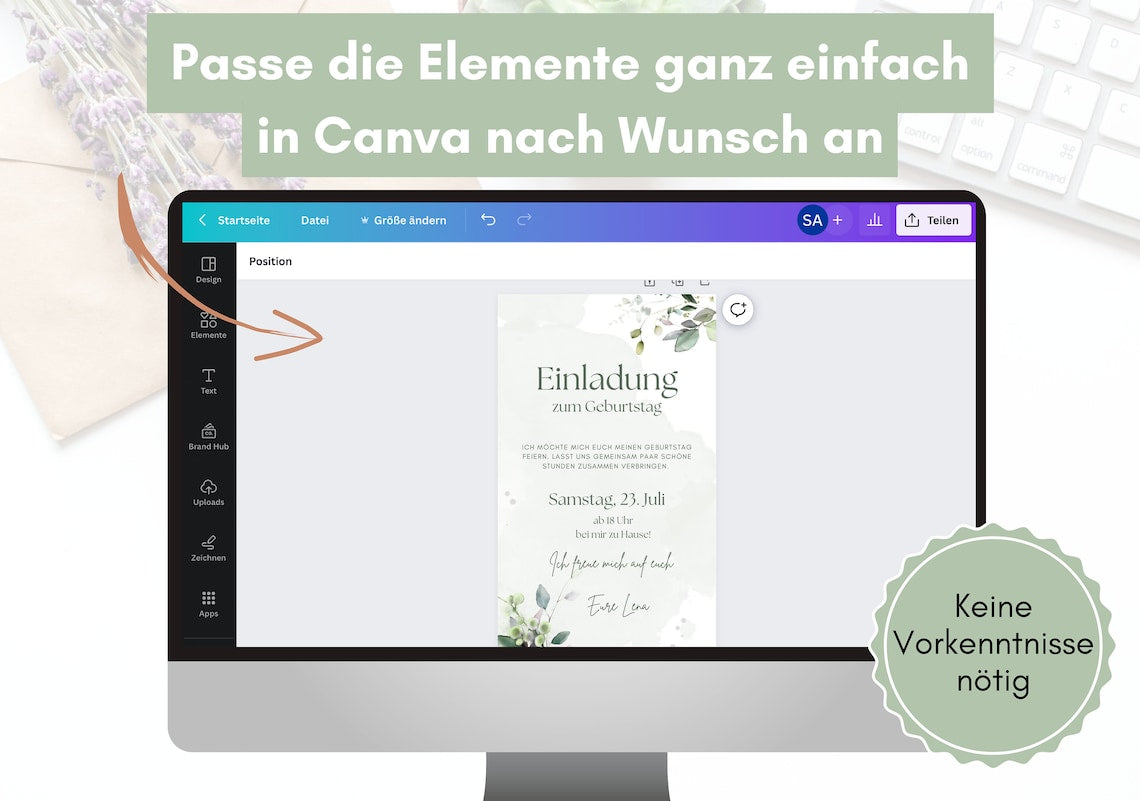Digital Invitation Template – “Lovely Bloom” Floral Birthday Invite (Edit & Print)