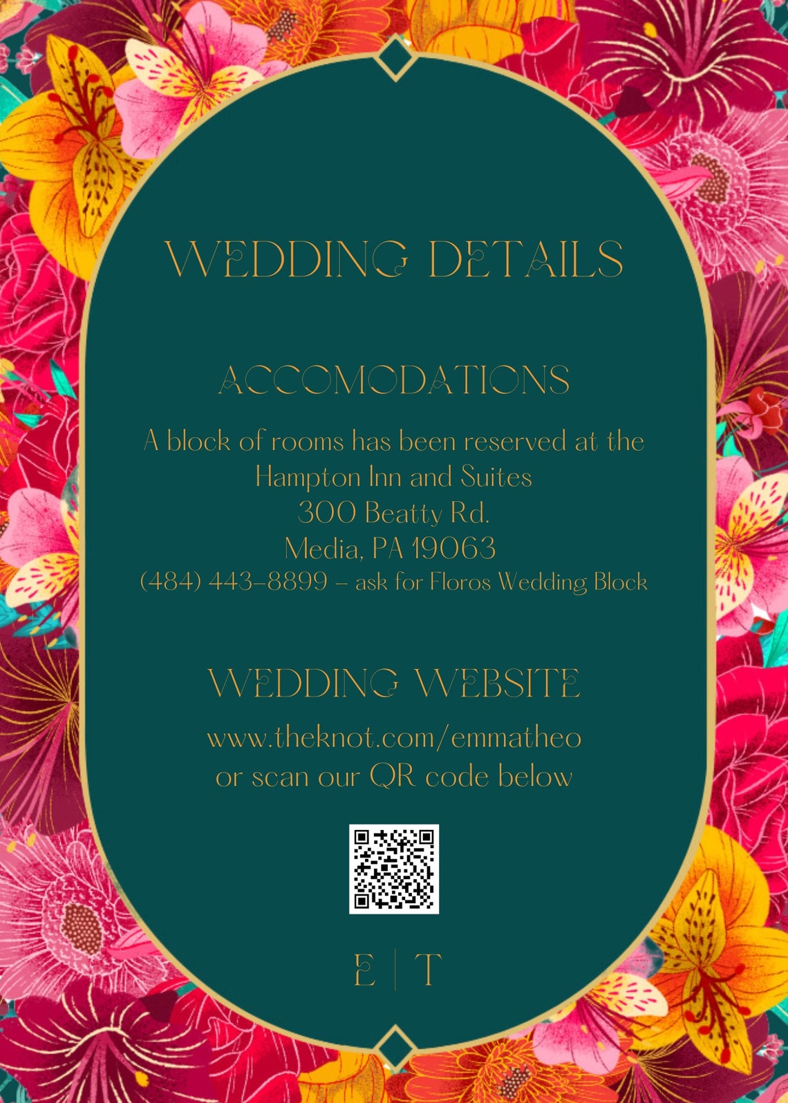Luxury Gemstone Wedding Invite | Customizable Floral Stationery