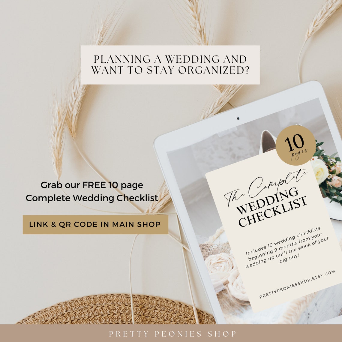 “Summer Wildflower Wedding Invitation – Whimsical Floral Template with QR Code”