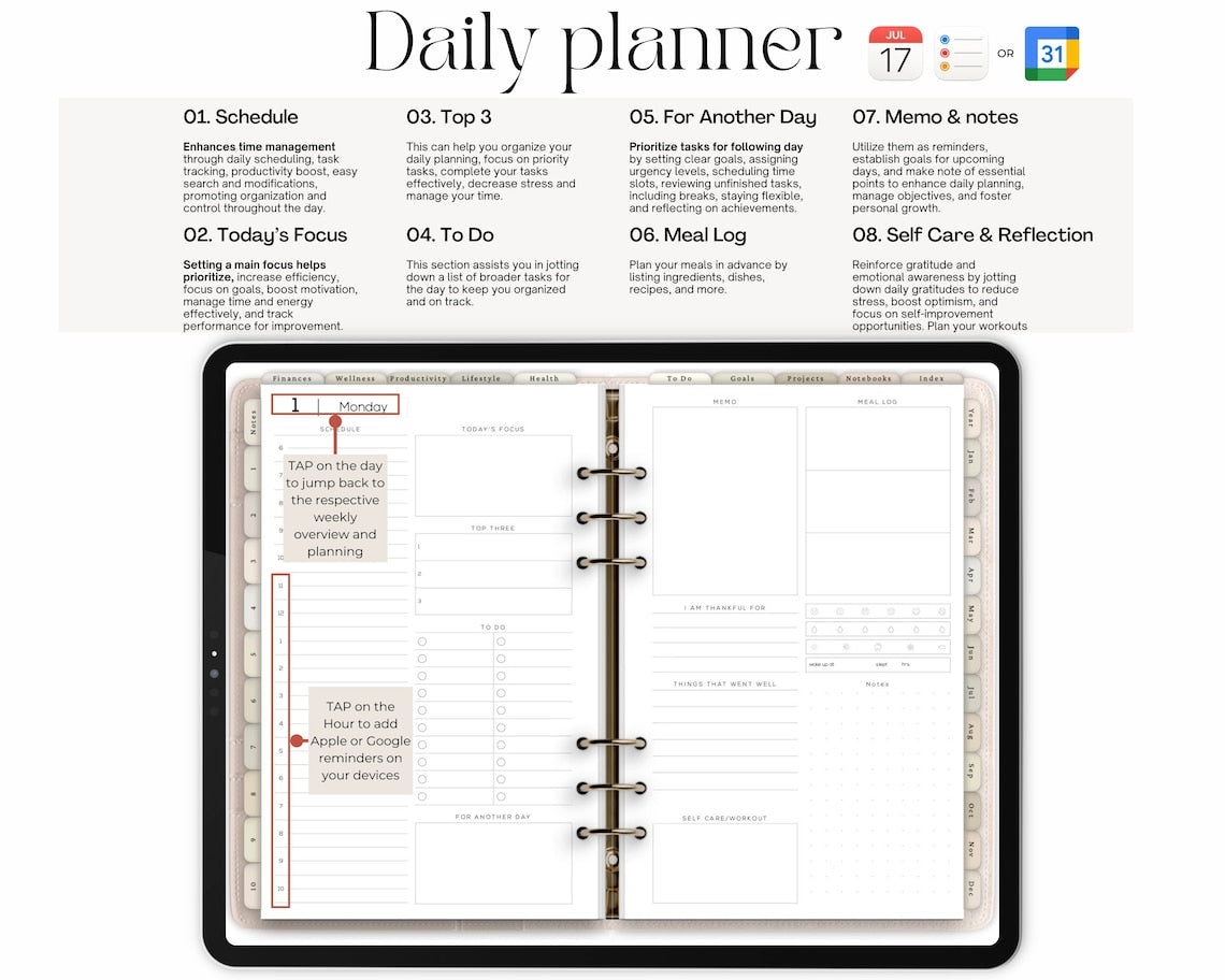 All-in-One Dated Digital Planner 2025-2027 – Daily, Weekly & Monthly Layouts