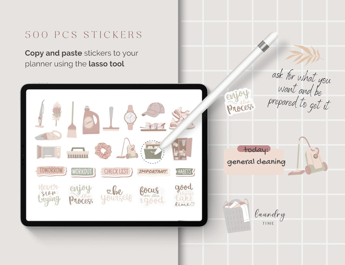 Everyday Digital Sticker Bundle – Pre‑Cropped PNGs for GoodNotes, Notability & iPad