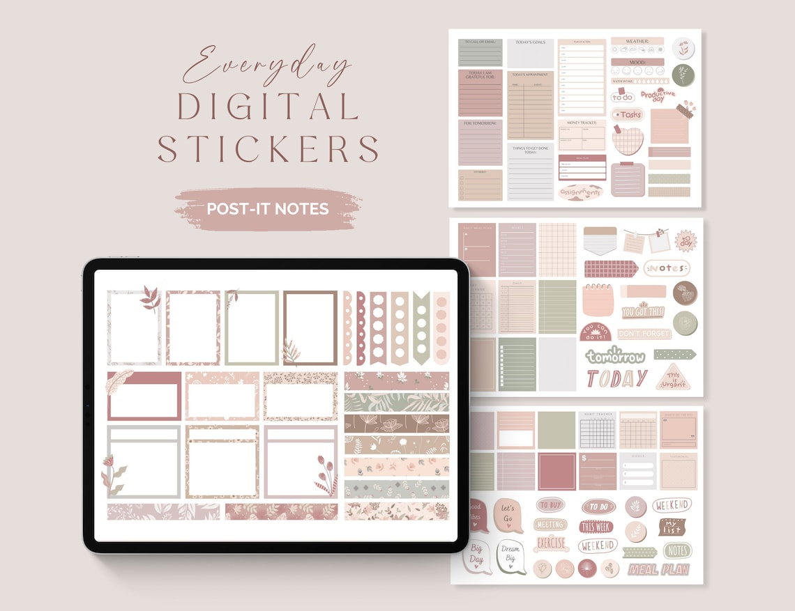 Everyday Digital Sticker Bundle – Pre‑Cropped PNGs for GoodNotes, Notability & iPad
