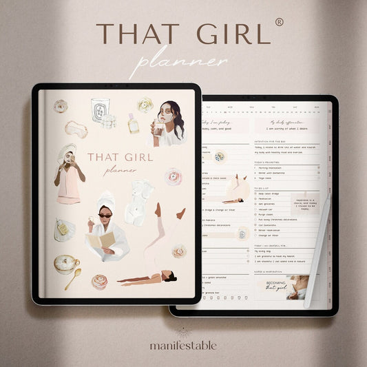 “All-in-One ‘That Girl’ Digital Planner – Undated Edition for Daily, Weekly & Monthly Focus”