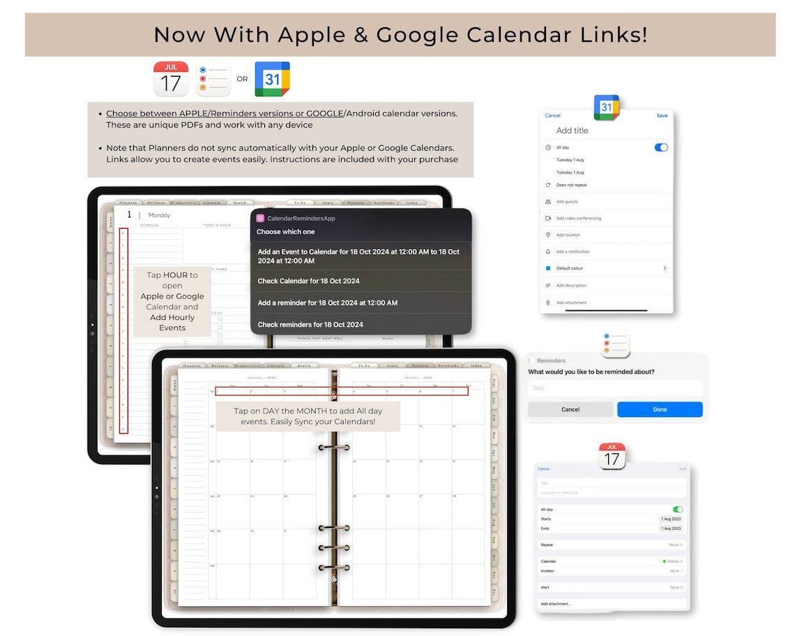 All-in-One Dated Digital Planner 2025-2027 – Daily, Weekly & Monthly Layouts