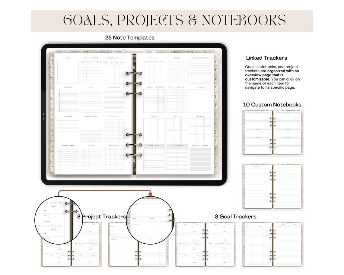 All-in-One Dated Digital Planner 2025-2027 – Daily, Weekly & Monthly Layouts