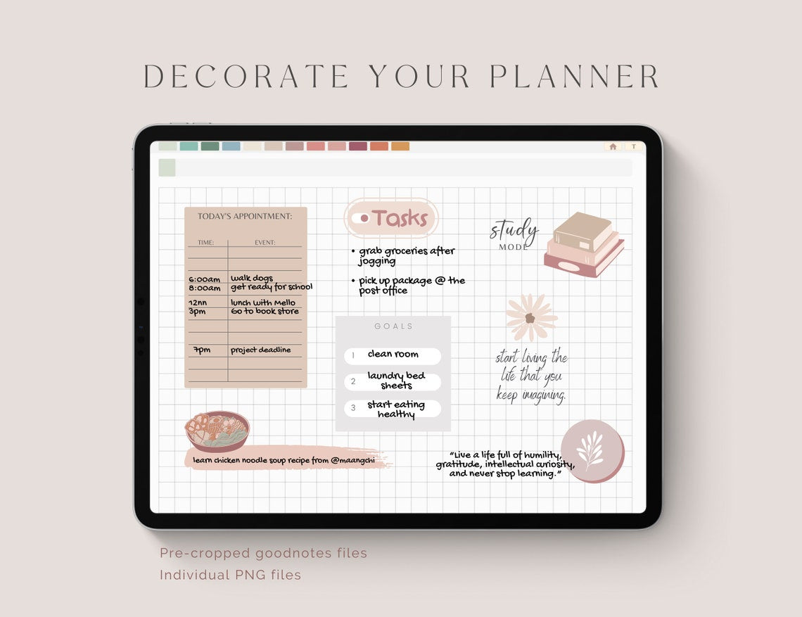 Everyday Digital Sticker Bundle – Pre‑Cropped PNGs for GoodNotes, Notability & iPad