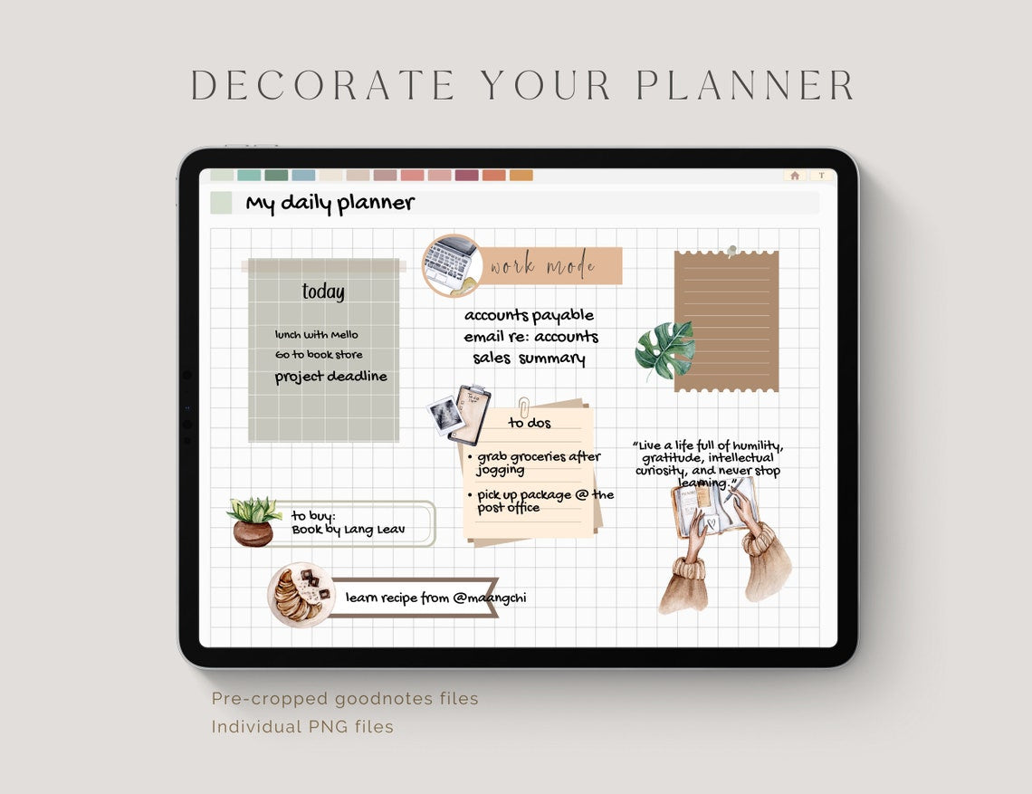 Everyday Digital Sticker Bundle – Pre‑Cropped PNGs for GoodNotes, Notability & iPad