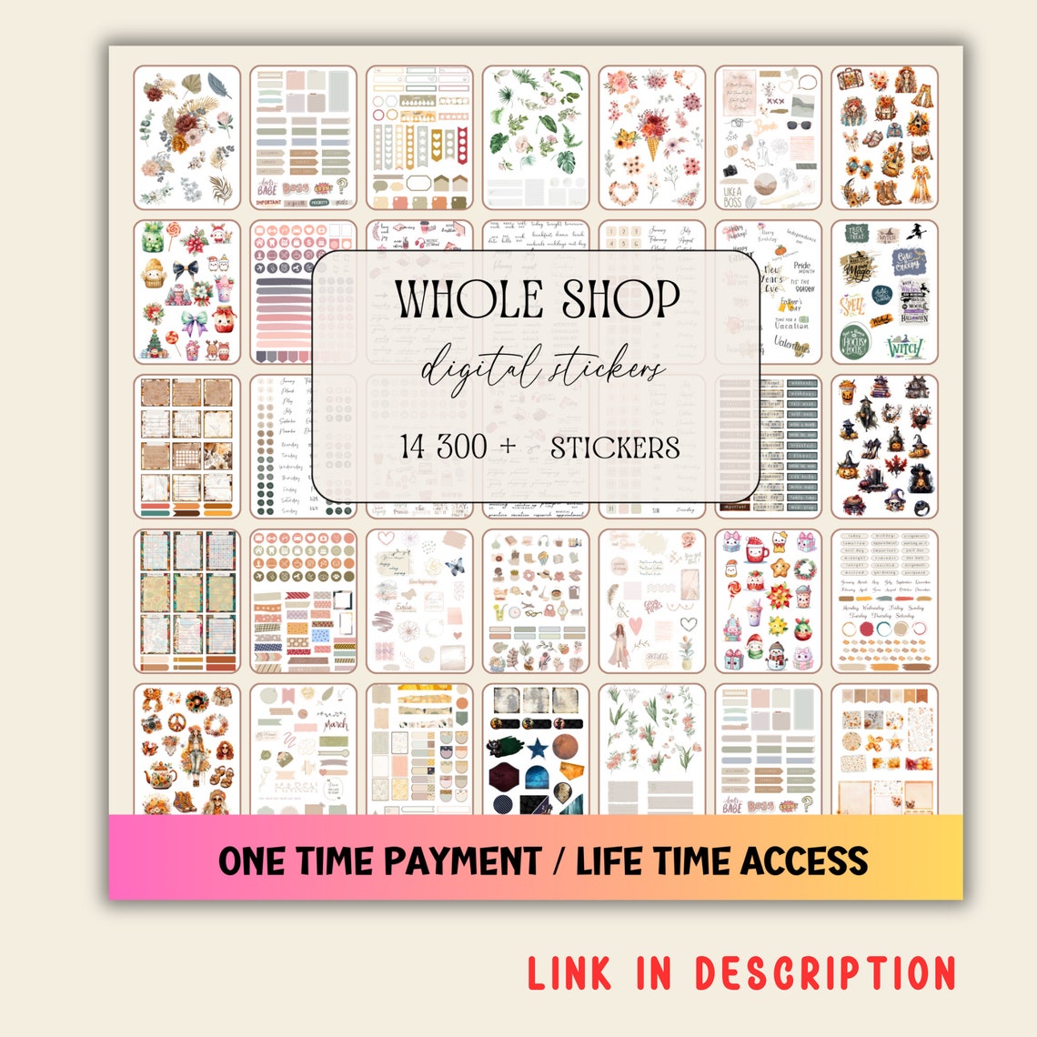 Everyday Digital Sticker Bundle – Pre‑Cropped PNGs for GoodNotes, Notability & iPad