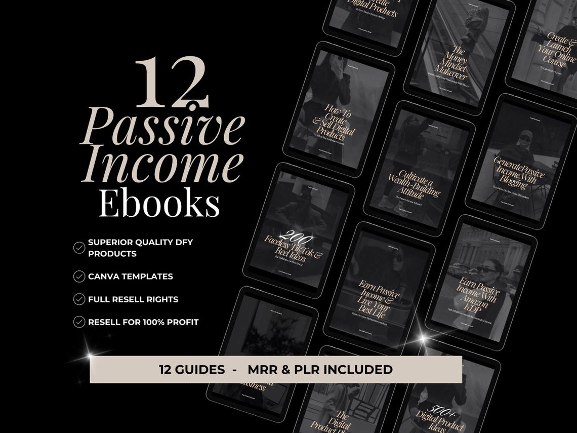 Passive Income eBook Bundle | MRR Resell Rights + Faceless Photos