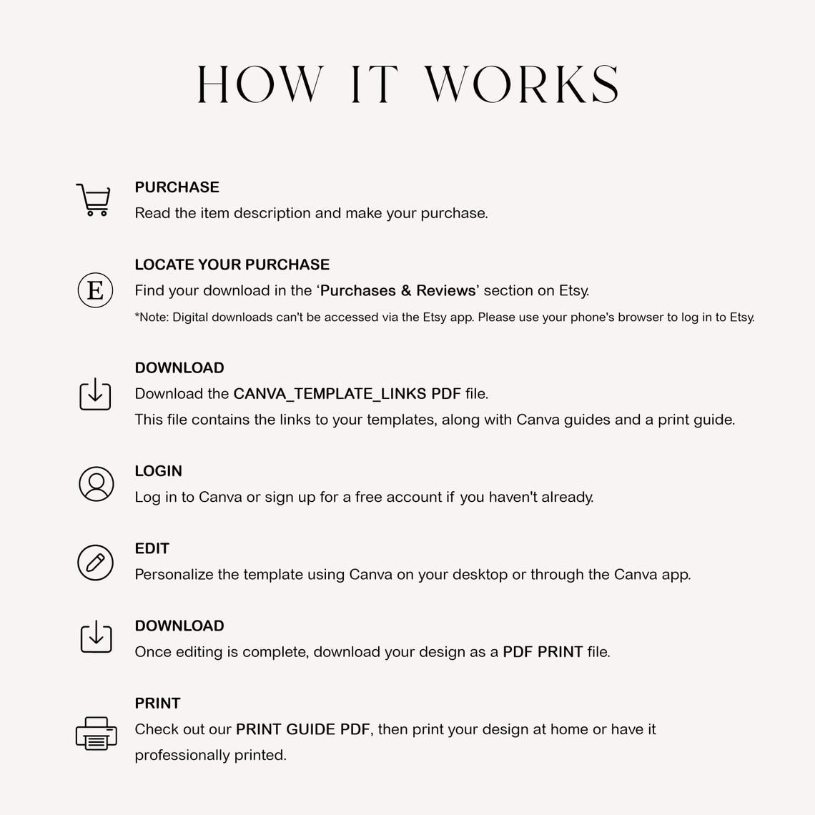 Modern Boho Arch Menu & Place Card Template | Canva Wedding | Instant Download