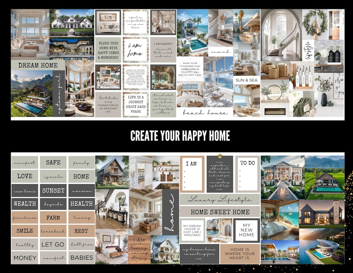 Millionaire Mindset Vision Board Kit – Goal Visualization & Success Affirmations (Digital Download)