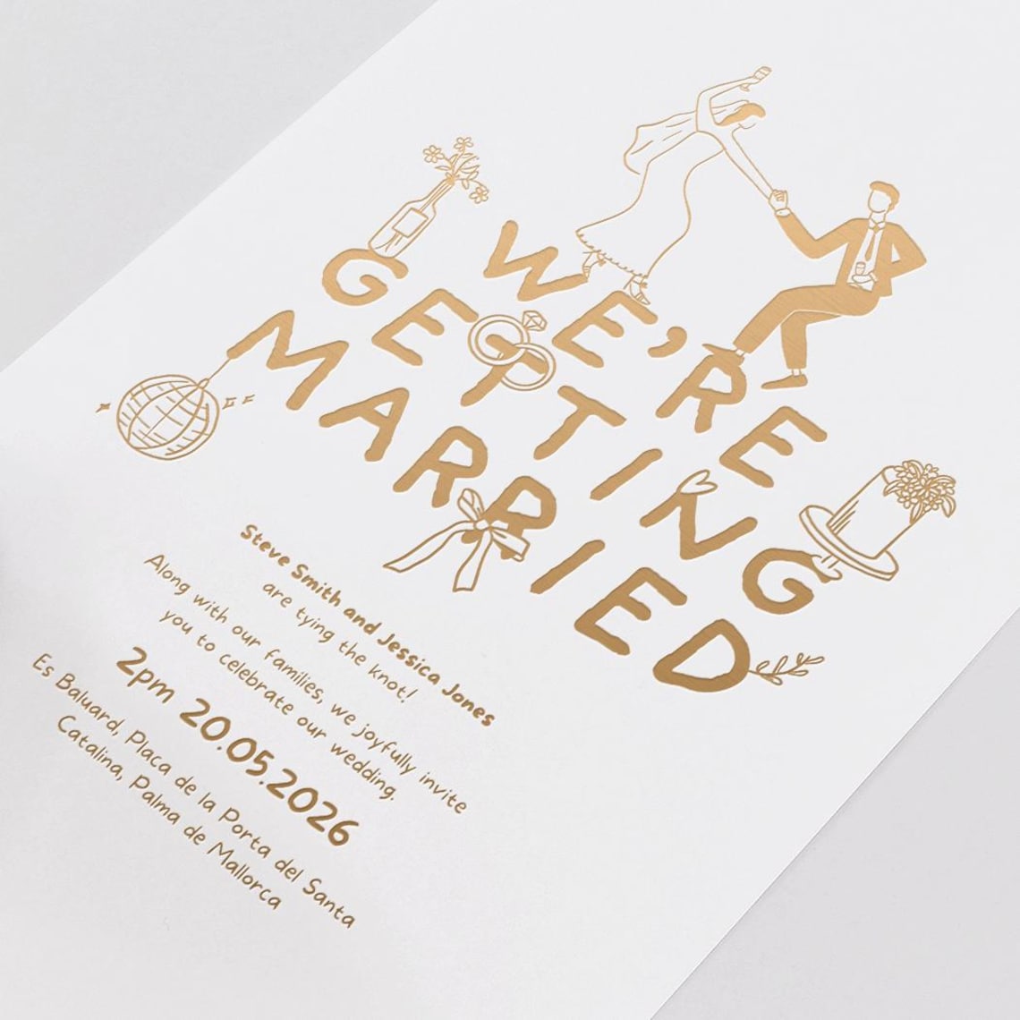 Fun Hand-Drawn Wedding Invite Suite – Editable, Printable & Full of Charm!