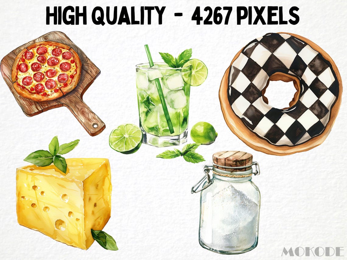 Mega Food Clipart Bundle – 2,500 High‑Quality PNGs (Watercolor & Transparent Backgrounds)