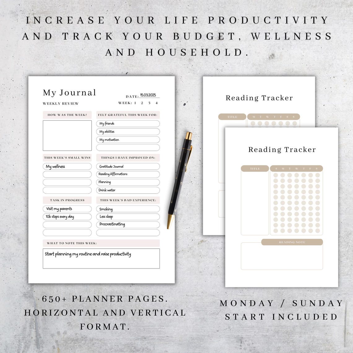 Ultimate Life Planner – All‑in‑One Digital Download (Undated / Edit & Print)