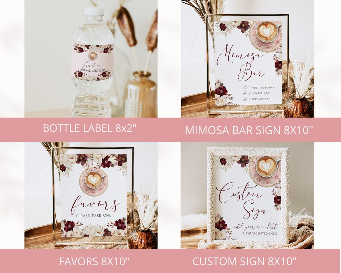 Love Is Brewing Bridal Shower Bundle | Editable Coffee Theme Decor