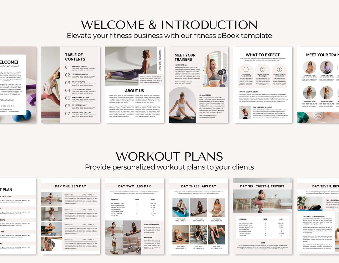 Editable Fitness eBook Template – Complete Workout & Nutrition Guide