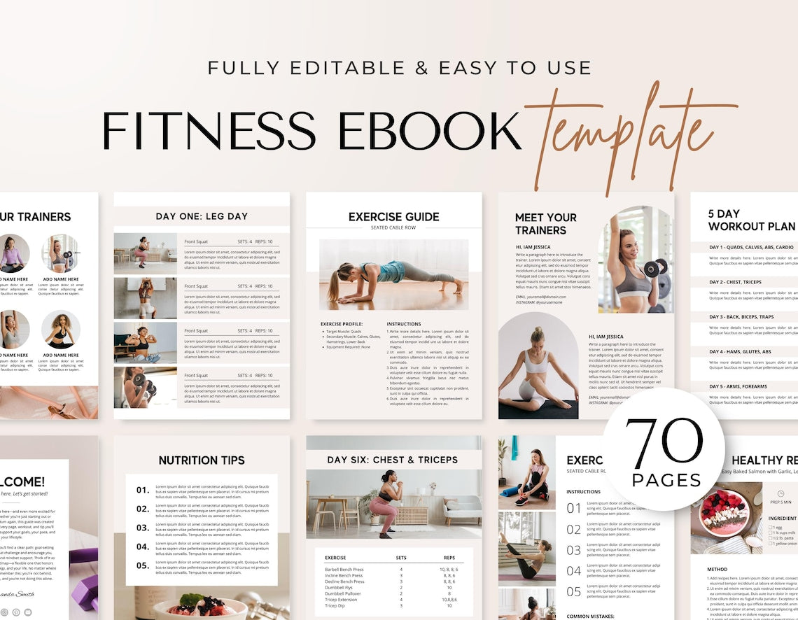 Editable Fitness eBook Template – Complete Workout & Nutrition Guide