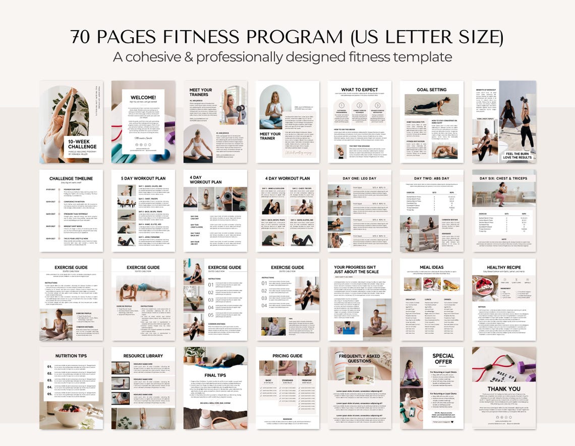 Editable Fitness eBook Template – Complete Workout & Nutrition Guide