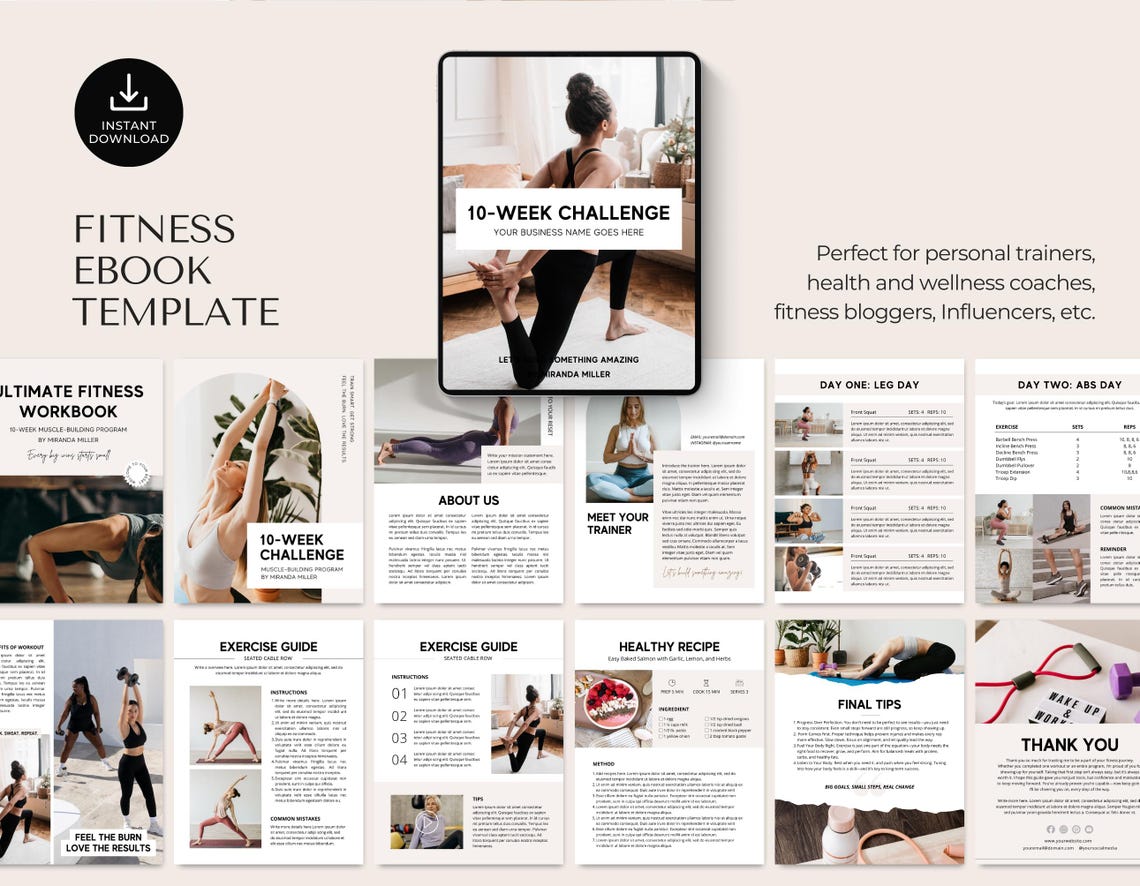 Editable Fitness eBook Template – Complete Workout & Nutrition Guide