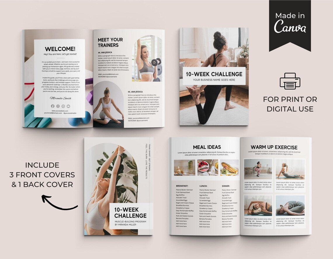 Editable Fitness eBook Template – Complete Workout & Nutrition Guide